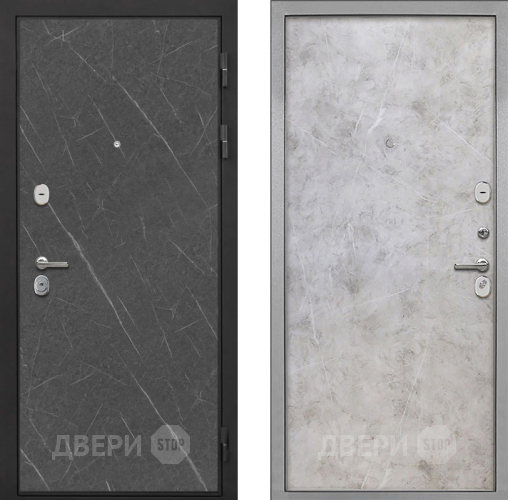 Входная металлическая Дверь Интекрон (INTECRON) Гектор Гранит Лава Оникс Гладкая Мрамор светлый в Голицыно