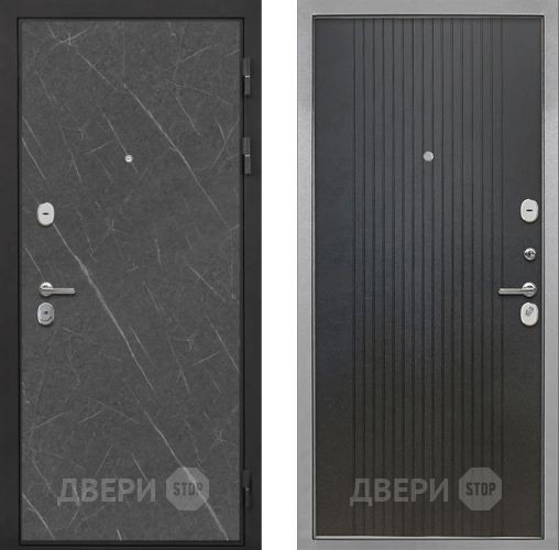 Входная металлическая Дверь Интекрон (INTECRON) Гектор Гранит Лава Оникс ФЛ-295 Лофт черный в Голицыно