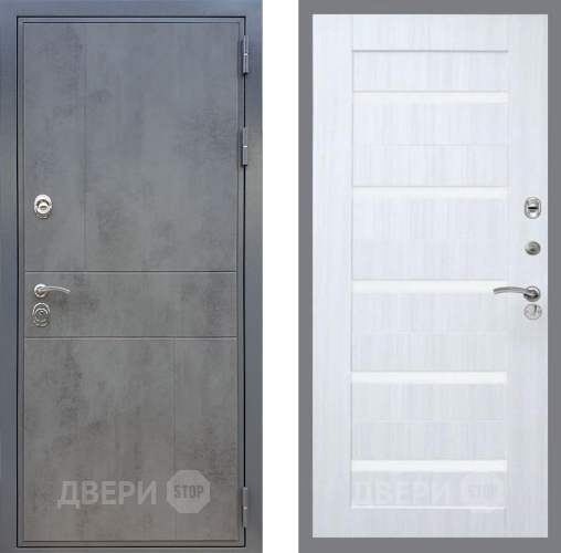 Входная металлическая Дверь Рекс (REX) ФЛ-290 СБ-14 стекло белое Сандал белый в Голицыно