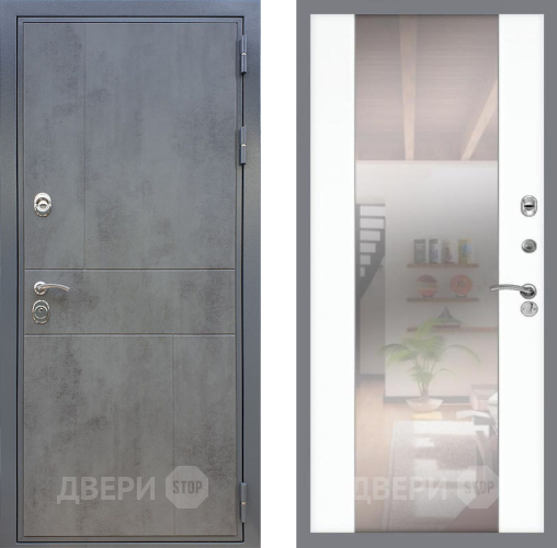 Входная металлическая Дверь Рекс (REX) ФЛ-290 СБ-16 Зеркало Силк Сноу в Голицыно