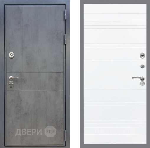 Входная металлическая Дверь Рекс (REX) ФЛ-290 Line Силк Сноу в Голицыно