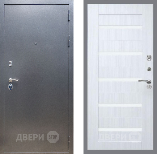 Входная металлическая Дверь Рекс (REX) 11 СБ-14 стекло белое Сандал белый в Голицыно