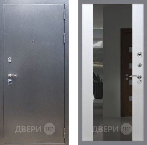 Входная металлическая Дверь Рекс (REX) 11 СБ-16 Зеркало Белый ясень в Голицыно
