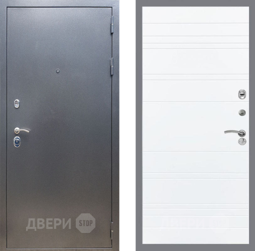 Входная металлическая Дверь Рекс (REX) 11 Line Силк Сноу в Голицыно