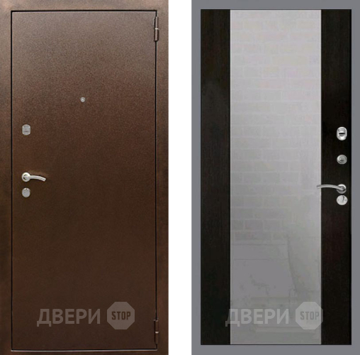 Входная металлическая Дверь Рекс (REX) 1А Медный Антик СБ-16 Зеркало Венге в Голицыно