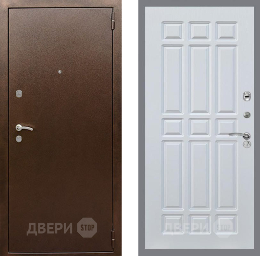 Дверь Рекс (REX) 1А Медный Антик FL-33 Белый ясень в Голицыно