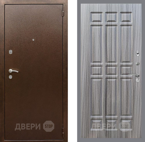 Входная металлическая Дверь Рекс (REX) 1А Медный Антик FL-33 Сандал грей в Голицыно