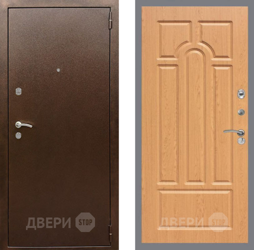 Входная металлическая Дверь Рекс (REX) 1А Медный Антик FL-58 Дуб в Голицыно