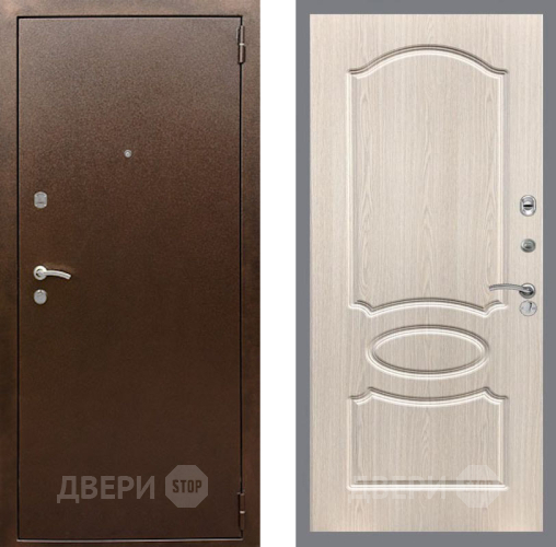 Дверь Рекс (REX) 1А Медный Антик FL-128 Беленый дуб в Голицыно