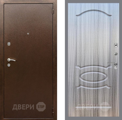 Входная металлическая Дверь Рекс (REX) 1А Медный Антик FL-128 Сандал грей в Голицыно