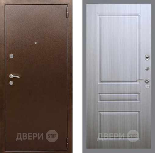 Входная металлическая Дверь Рекс (REX) 1А Медный Антик FL-243 Сандал белый в Голицыно