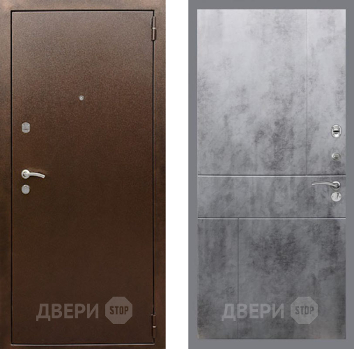 Входная металлическая Дверь Рекс (REX) 1А Медный Антик FL-290 Бетон темный в Голицыно