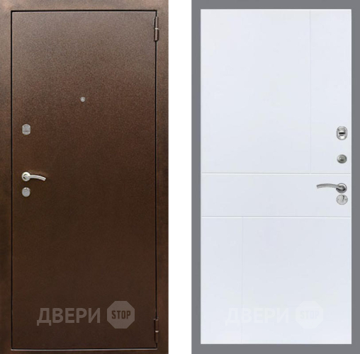 Входная металлическая Дверь Рекс (REX) 1А Медный Антик FL-290 Силк Сноу в Голицыно