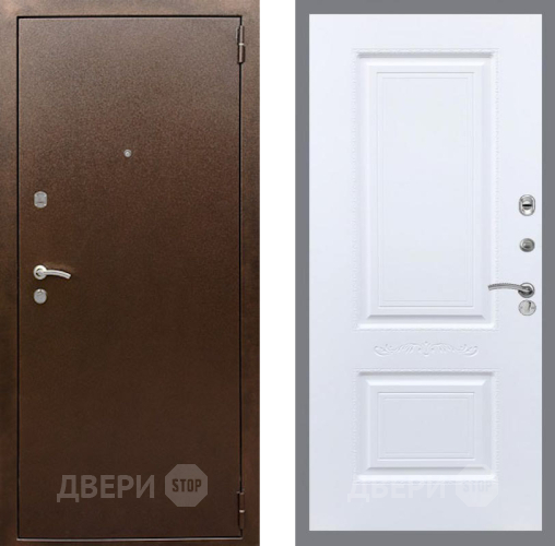 Дверь Рекс (REX) 1А Медный Антик Смальта Силк Сноу в Голицыно