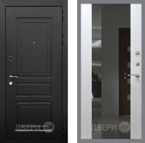 Входная металлическая Дверь Рекс (REX) 6 Венге СБ-16 Зеркало Белый ясень в Голицыно