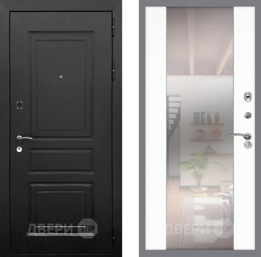 Входная металлическая Дверь Рекс (REX) 6 Венге СБ-16 Зеркало Силк Сноу в Голицыно