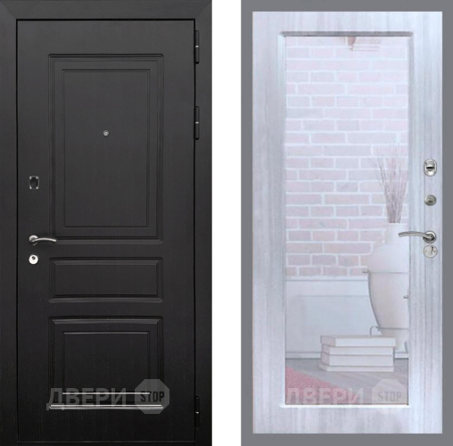 Входная металлическая Дверь Рекс (REX) 6 Венге Зеркало Пастораль Сандал белый в Голицыно