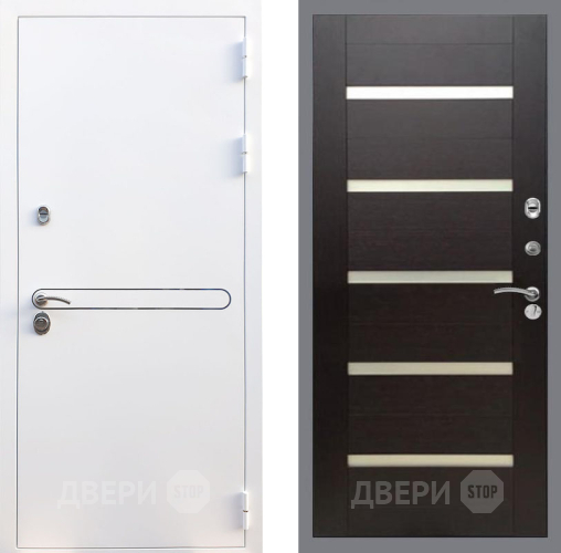 Входная металлическая Дверь Рекс (REX) 27 СБ-14 стекло белое венге поперечный в Голицыно