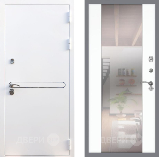 Входная металлическая Дверь Рекс (REX) 27 СБ-16 Зеркало Силк Сноу в Голицыно