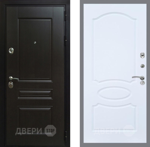 Входная металлическая Дверь Рекс (REX) Премиум-Н FL-128 Силк Сноу в Голицыно