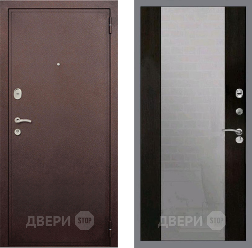 Входная металлическая Дверь Рекс (REX) 2 Медный Антик СБ-16 Зеркало Венге в Голицыно