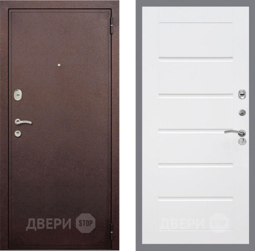 Входная металлическая Дверь Рекс (REX) 2 Медный Антик Сити Белый ясень в Голицыно