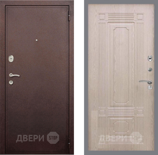Входная металлическая Дверь Рекс (REX) 2 Медный Антик FL-2 Беленый дуб в Голицыно
