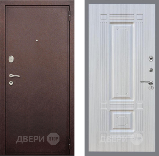 Входная металлическая Дверь Рекс (REX) 2 Медный Антик FL-2 Сандал белый в Голицыно