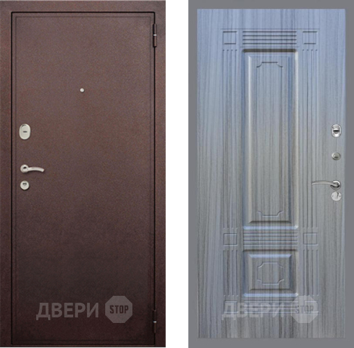 Входная металлическая Дверь Рекс (REX) 2 Медный Антик FL-2 Сандал грей в Голицыно