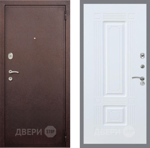 Входная металлическая Дверь Рекс (REX) 2 Медный Антик FL-2 Силк Сноу в Голицыно