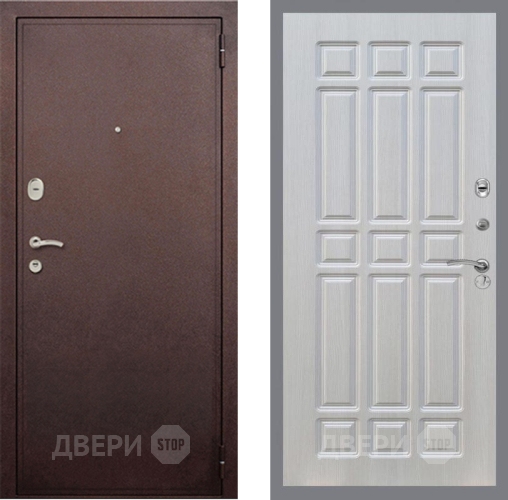 Входная металлическая Дверь Рекс (REX) 2 Медный Антик FL-33 Лиственница беж в Голицыно