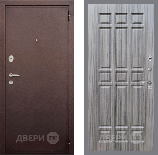 Входная металлическая Дверь Рекс (REX) 2 Медный Антик FL-33 Сандал грей в Голицыно