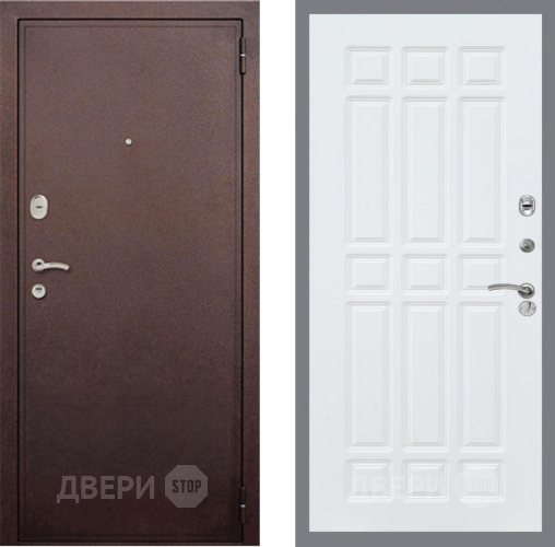 Входная металлическая Дверь Рекс (REX) 2 Медный Антик FL-33 Силк Сноу в Голицыно