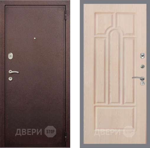 Входная металлическая Дверь Рекс (REX) 2 Медный Антик FL-58 Беленый дуб в Голицыно