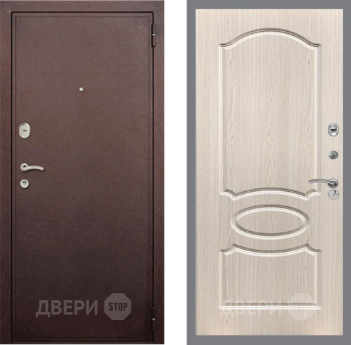 Входная металлическая Дверь Рекс (REX) 2 Медный Антик FL-128 Беленый дуб в Голицыно