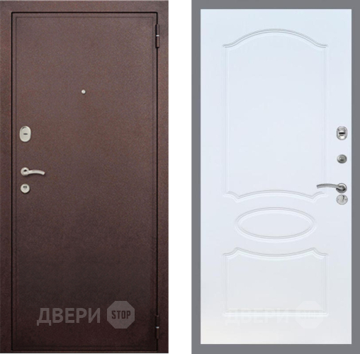 Дверь Рекс (REX) 2 Медный Антик FL-128 Белый ясень в Голицыно