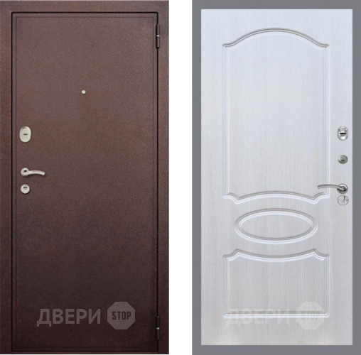 Входная металлическая Дверь Рекс (REX) 2 Медный Антик FL-128 Лиственница беж в Голицыно