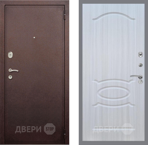 Входная металлическая Дверь Рекс (REX) 2 Медный Антик FL-128 Сандал белый в Голицыно