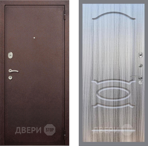 Входная металлическая Дверь Рекс (REX) 2 Медный Антик FL-128 Сандал грей в Голицыно