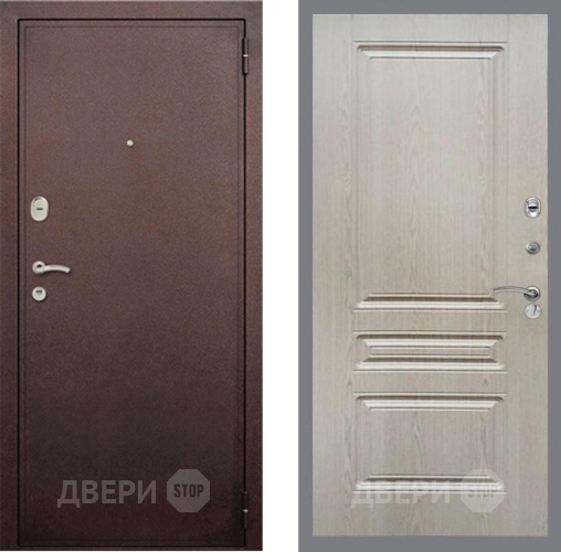 Входная металлическая Дверь Рекс (REX) 2 Медный Антик FL-243 Беленый дуб в Голицыно