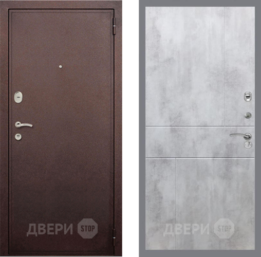 Входная металлическая Дверь Рекс (REX) 2 Медный Антик FL-290 Бетон светлый в Голицыно