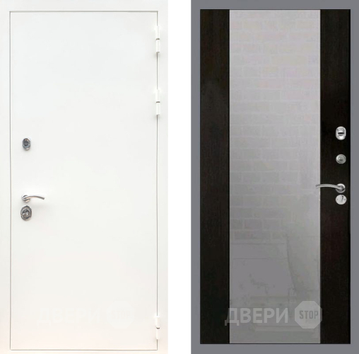 Дверь Рекс (REX) 5 Белая Шагрень СБ-16 Зеркало Венге в Голицыно