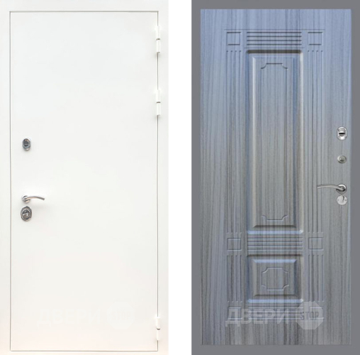 Входная металлическая Дверь Рекс (REX) 5 Белая Шагрень FL-2 Сандал грей в Голицыно