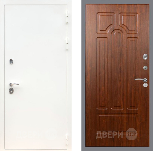 Входная металлическая Дверь Рекс (REX) 5 Белая Шагрень FL-58 Морёная берёза в Голицыно