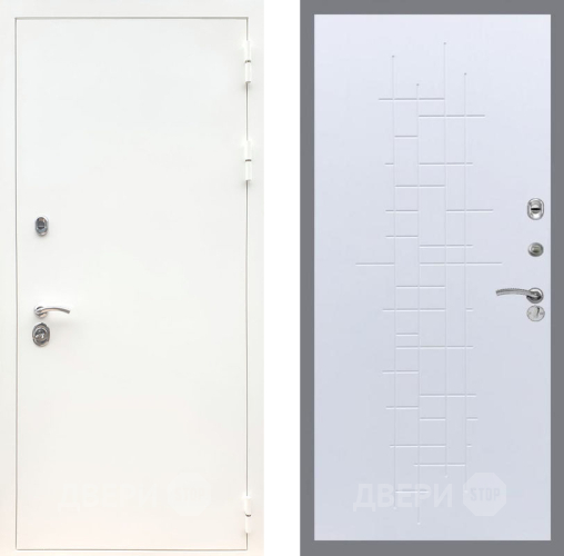 Входная металлическая Дверь Рекс (REX) 5 Белая Шагрень FL-289 Белый ясень в Голицыно