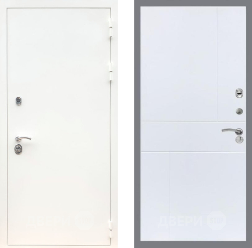 Входная металлическая Дверь Рекс (REX) 5 Белая Шагрень FL-290 Силк Сноу в Голицыно