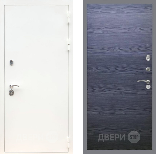 Входная металлическая Дверь Рекс (REX) 5 Белая Шагрень GL Дуб тангенальный черный в Голицыно