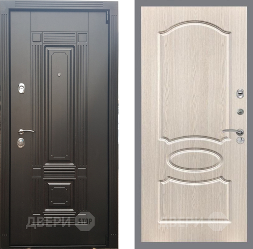 Входная металлическая Дверь Рекс (REX) 9 FL-128 Беленый дуб в Голицыно