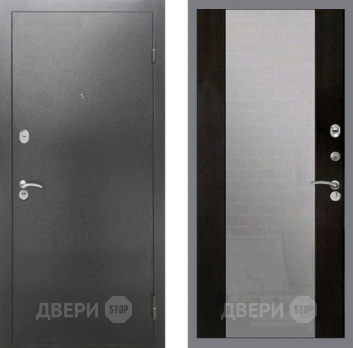 Входная металлическая Дверь Рекс (REX) 2А Серебро Антик СБ-16 Зеркало Венге в Голицыно
