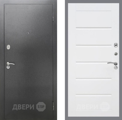 Дверь Рекс (REX) 2А Серебро Антик Сити Белый ясень в Голицыно